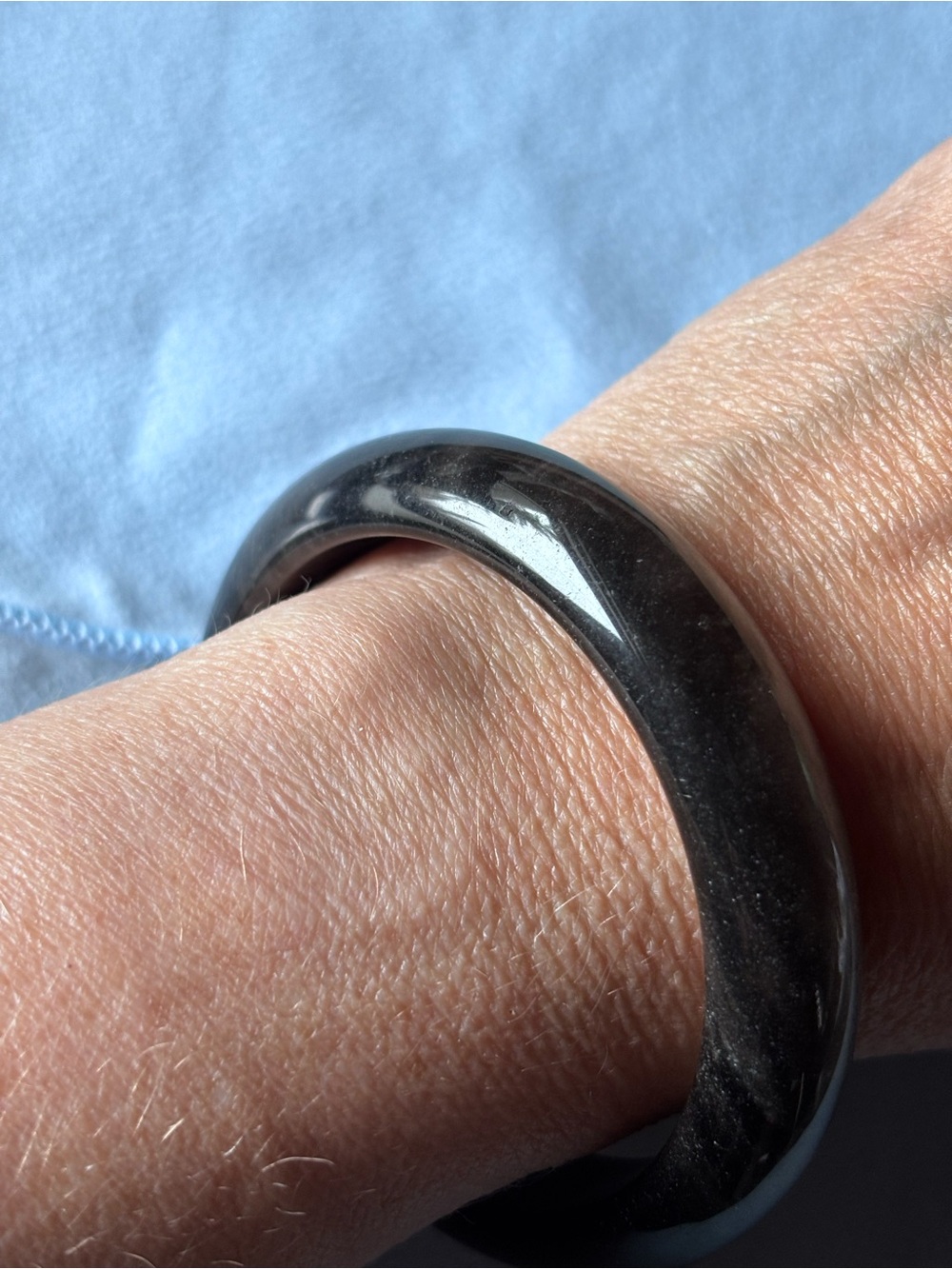 Silver Obsidian bangle - Picture 3 of 4